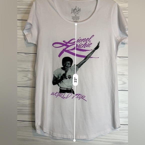 LIONEL RICHIE World Tour Concert Short Sleeve Tee Shirt Size Medium Color White - Picture 4 of 6